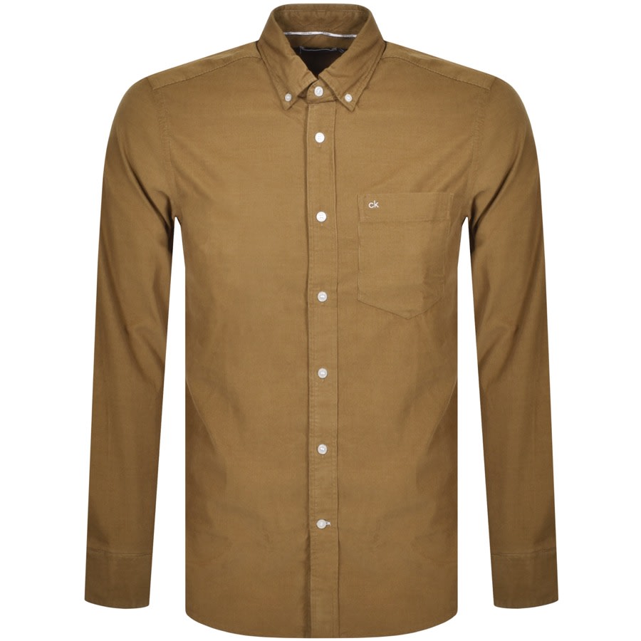 Alternative Image for ProductCalvin Klein Corduroy Long Sleeved Shirt Brown1